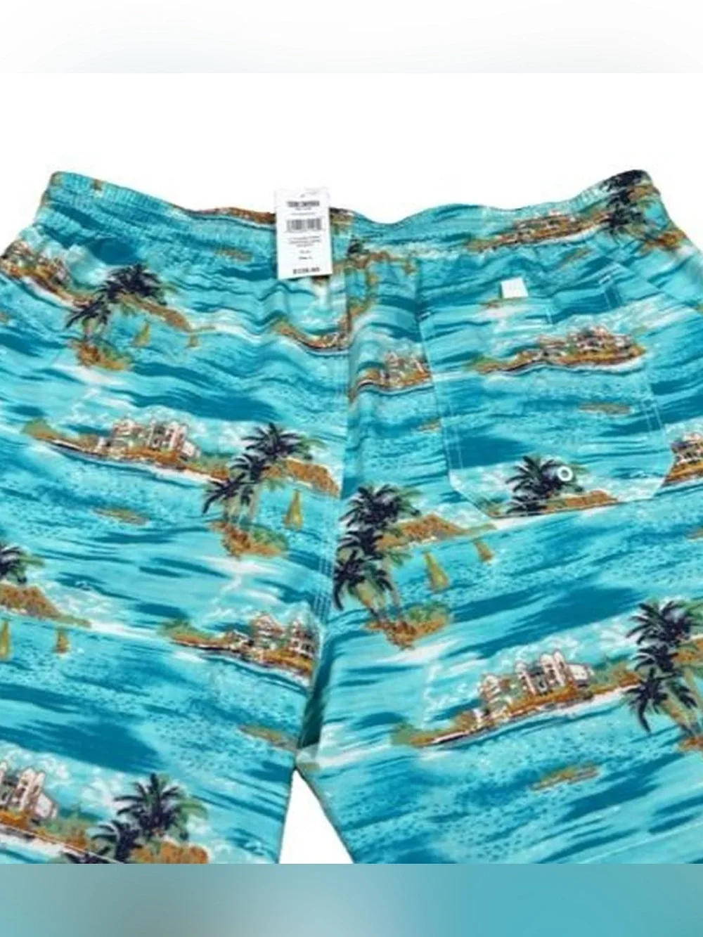 NWT! Todd Snyder Weekend Swim Shorts 5” Island Print Blue Men’s Size L Beach
